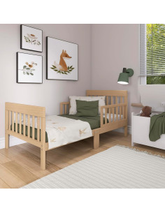 Cama para Niños Pequeños Dream On Me Finn Roble Blanco 135x76cm 2