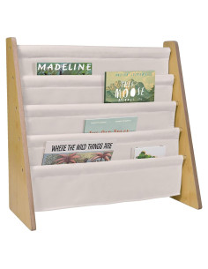 Estantería Sling Wildkin para Niños - 4 Estantes de Tela, Natural