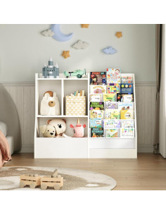 Estantería para Niños MAHANCRIS BKWT7301 Blanca 7 Estantes 2