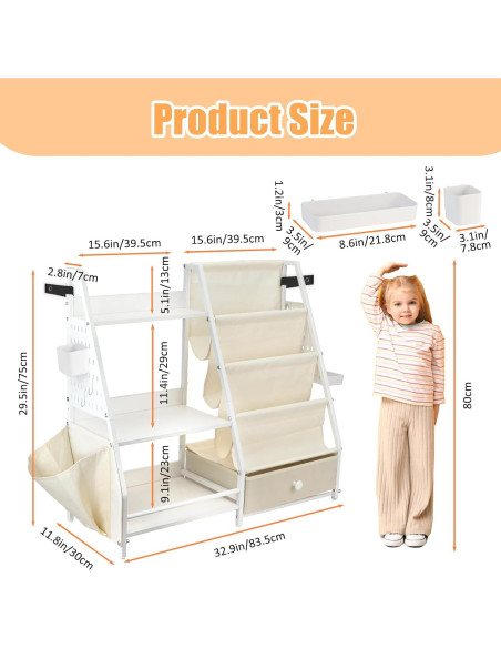 Estante Montessori IEMIEBSHA para Libros y Juguetes 3 Niveles