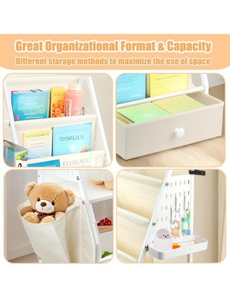 Estante Montessori IEMIEBSHA para Libros y Juguetes 3 Niveles