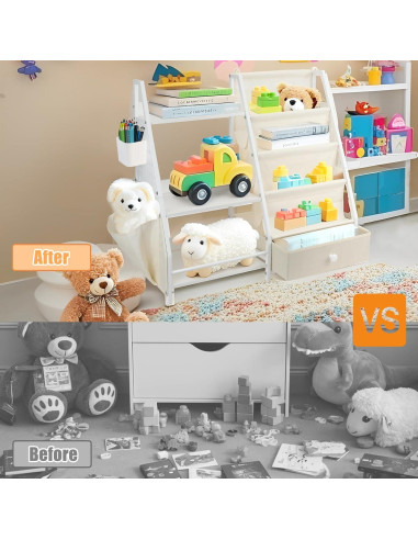 Estante Montessori IEMIEBSHA para Libros y Juguetes 3 Niveles