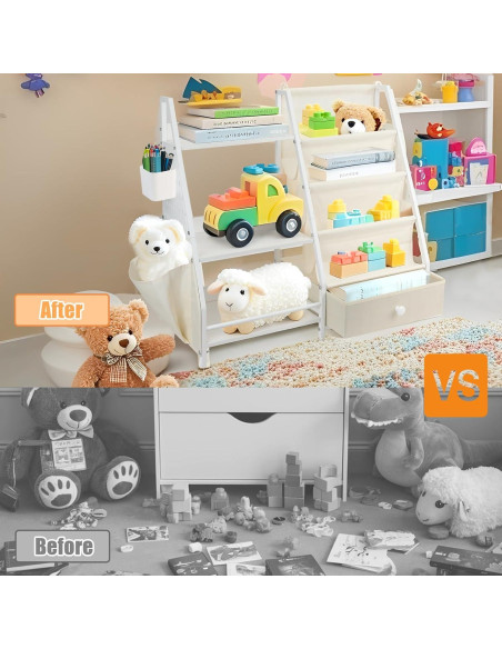 Estante Montessori IEMIEBSHA para Libros y Juguetes 3 Niveles