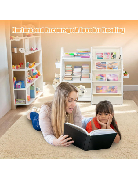 Estante Montessori IEMIEBSHA para Libros y Juguetes 3 Niveles