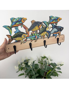 Perchero de pared infantil Midrean 35 cm 4 ganchos metálicos 2