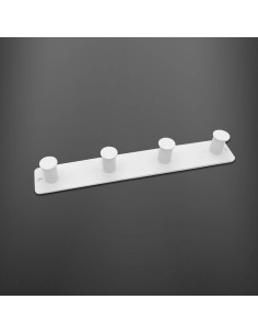 Perchero de Pared AJLTPA Blanco con 4 Ganchos de Acero Inoxidable 2