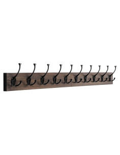 Perchero de pared IBosins 10 ganchos madera antigua 86 cm