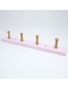 Perchero de pared AMAPON 40.6 cm 2 piezas 4 ganchos Rosa 2