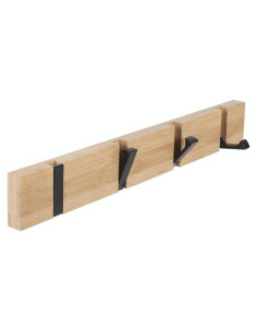 Perchero de Pared JSVER 4 Ganchos Plegables Madera 40.1cm