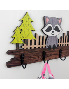 Perchero de Madera Colorido Midrean con Animales Safari 34.8 cm 2