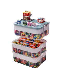 Caja de Almacenamiento de Juguetes PeoTRIOL 8qt Apilable Verde