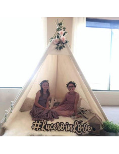 Tienda Teepee Grande RONGFA para Adultos y Niños 130x180cm 2