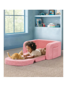 Sofá 2 en 1 Foryoomi Rosa Arcoíris para Niños Mediano 2