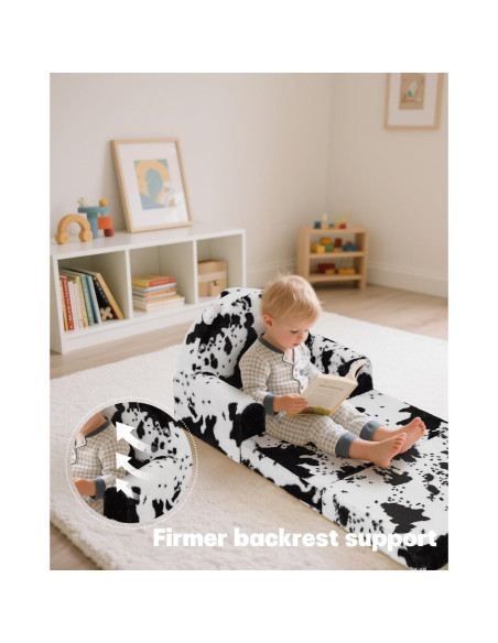 Silla y Sofá 2-en-1 QIUODO para Niños - Piel Sintética Vaca