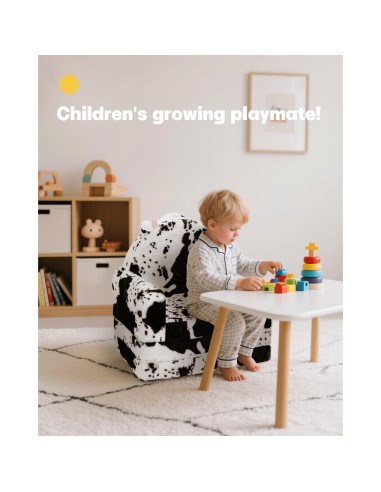 Silla y Sofá 2-en-1 QIUODO para Niños - Piel Sintética Vaca