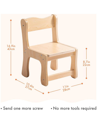 Silla de Madera para Niños ROBUD - Juego de 2, 113.4 kg