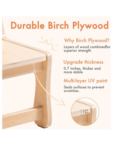 Silla de Madera para Niños ROBUD - Juego de 2, 113.4 kg