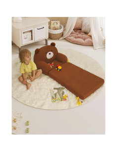 Sofá Infantil Plegable MOONBEEKI Oso Marrón 40.6x50.8 cm 2