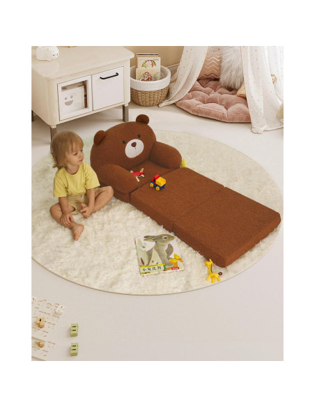Sofá Infantil Plegable MOONBEEKI Oso Marrón 40.6x50.8 cm