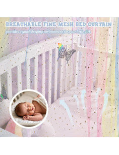 Dosel de Cama Arcoíris STAOLENE 238.8 cm con Estrellas y Luna 2