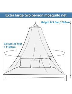 Red de Mosquito AILELAN Circular 259cm para Cama Individual a King 2