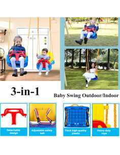 Columpio 3 en 1 Godhop para Bebés y Niños Pequeños 2