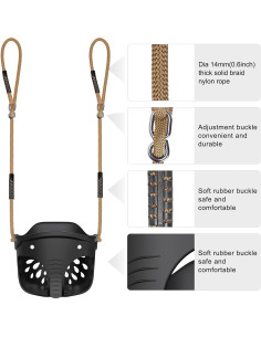 Columpio para Niños SELEWARE Plegable Elefante Negro 7.15 kg 2