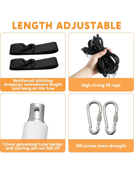 Columpio de Árbol TURFEE 102 cm Arcoíris para Niños Columpio de Árbol TURFEE 102 cm Arcoíris para Niños