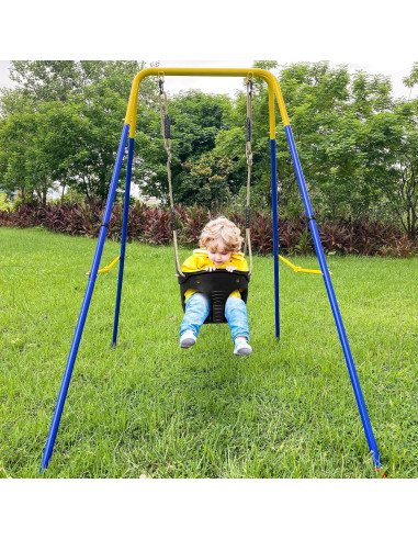 Columpio para Niños SELEWARE Plegable Elefante Negro 7.15 kg