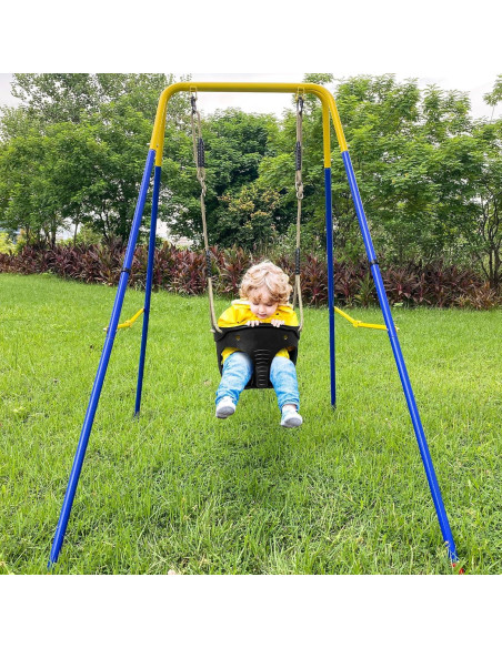 Columpio para Niños SELEWARE Plegable Elefante Negro 7.15 kg