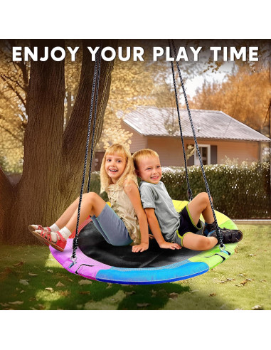 Columpio de Árbol TURFEE 102 cm Arcoíris para Niños