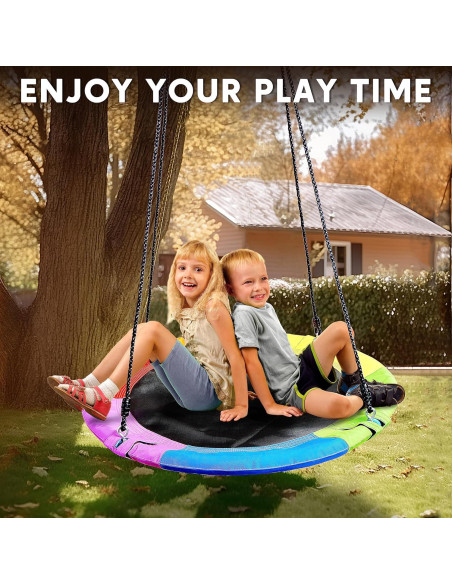 Columpio de Árbol TURFEE 102 cm Arcoíris para Niños Columpio de Árbol TURFEE 102 cm Arcoíris para Niños