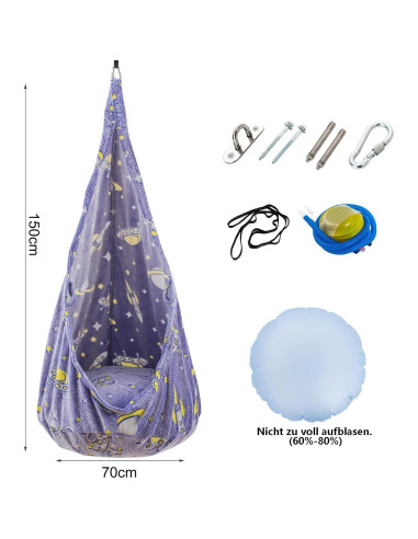 Silla de Columpio Sensorial ZAIXIA para Niños - 70 cm