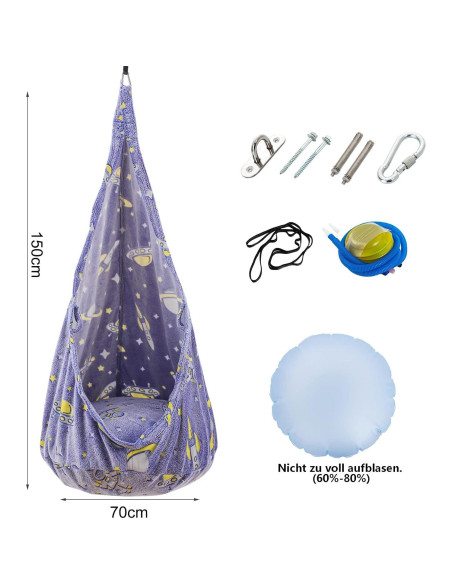 Silla de Columpio Sensorial ZAIXIA para Niños - 70 cm