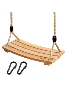 Asiento de Columpio de Madera PELLOR 42x20 cm Cuerda Ajustable
