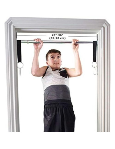 Columpio de Puerta DreamGYM con Barra de Trapecio y Anillos Rojos