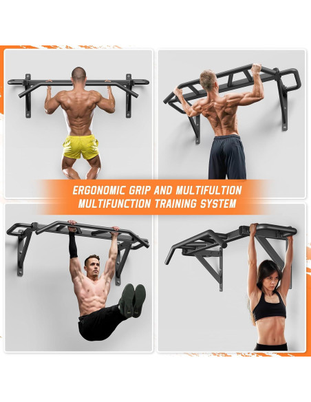 Barra de Dominadas Jusgym Montada en Pared 272 kg 14 Posiciones