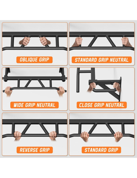 Barra de Dominadas Jusgym Montada en Pared 272 kg 14 Posiciones