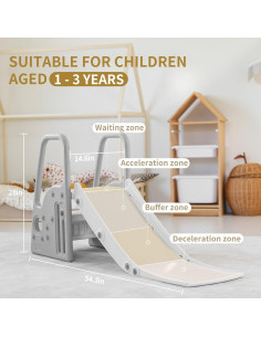 Escalera de Juego 3 en 1 Gumiseao con Tobogán Gris 2