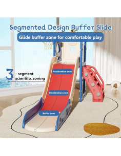 Tobogán 6 en 1 w-nest Rojo y Azul para Niños 1-3 Años 2