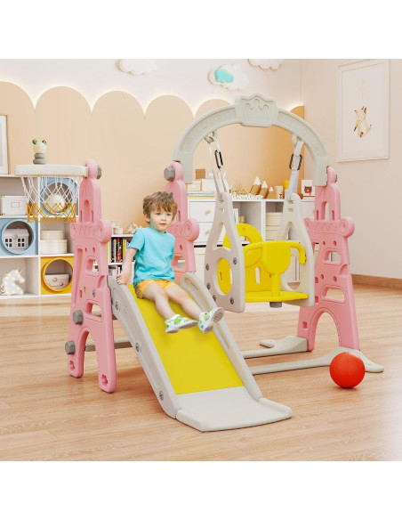 Parque Infantil 3 en 1 Nyeekoy - Tobogán, Columpio y Aro