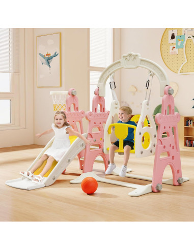 Parque Infantil 3 en 1 Nyeekoy - Tobogán, Columpio y Aro