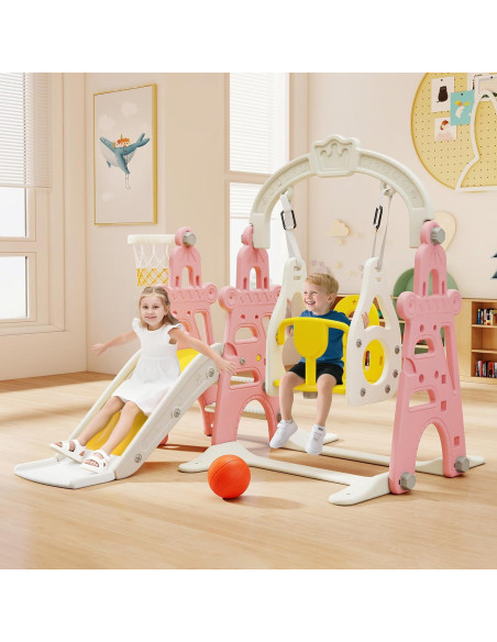 Parque Infantil 3 en 1 Nyeekoy - Tobogán, Columpio y Aro