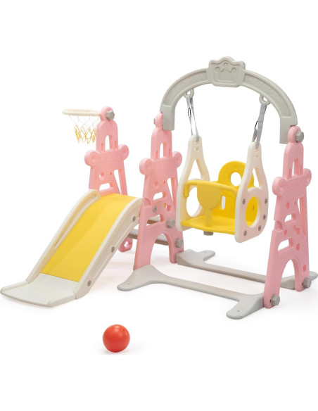 Parque Infantil 3 en 1 Nyeekoy - Tobogán, Columpio y Aro