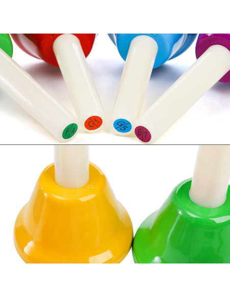 Campanas de Mano de Metal Tosnail 8 Notas Coloridas 0.68 kg