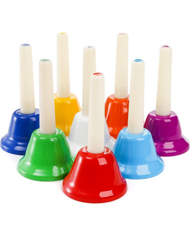 Campanas de Mano de Metal Tosnail 8 Notas Coloridas 0.68 kg