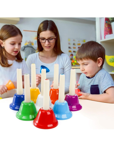 Campanas de Mano de Metal Tosnail 8 Notas Coloridas 0.68 kg