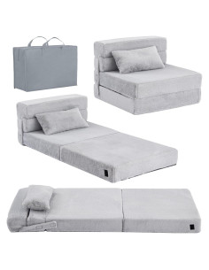 Colchón Plegable Tiita Kids 160x66 cm Gris Suave con Almohada