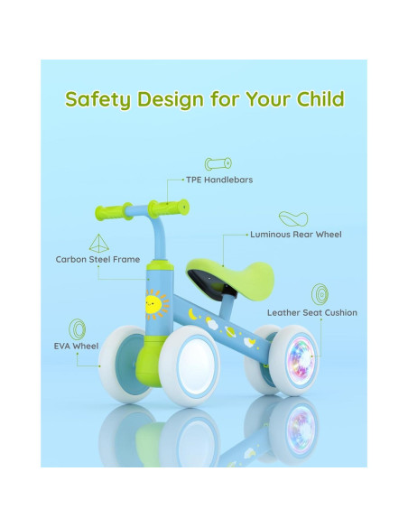 Bicicleta de Equilibrio Lilian&Gema Verde-Azul 1-2 Años