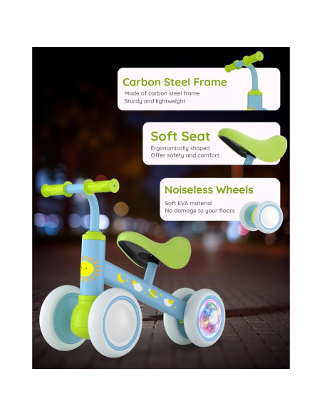 Bicicleta de Equilibrio Lilian&Gema Verde-Azul 1-2 Años